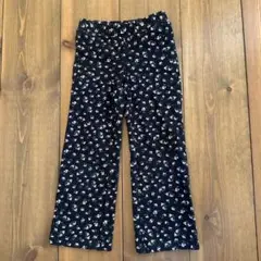 H&M 黒地小花柄フレアパンツ 90