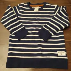 H&M 長袖カットソー 98cm ネイビーとホワイト