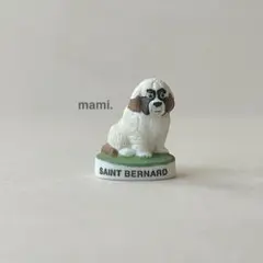 フェーヴ　セントバーナード　犬　フランス　フェーブ　ミニチュア陶器　f-3480