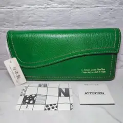 ★未使用品★ nonnon 長財布 レザー グリーン メンズ ノンノン 日本製
