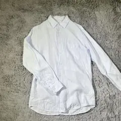 UNIQLOユニクロ　長袖リネンシャツ　ライトブルー　麻100% Mサイズ