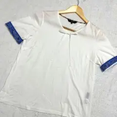 DAKSダックス　リボン付き　ホワイト　半袖Tシャツ Lサイズ　カジュアル