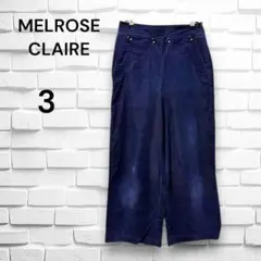 MELROSECLAIREメローズクレール◆ マリン風ワイドパンツ(3)ネイビー