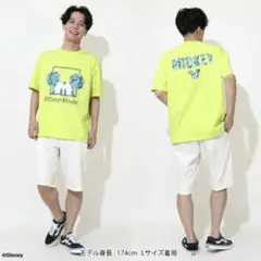 BABYDOLL ミッキーマウス 蛍光イエロー Tシャツ