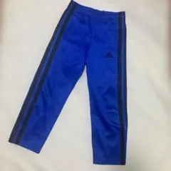 adidas 青 ストライプ ジャージ　130センチ　難あり