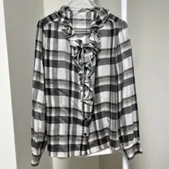 ユキトリイインターナショナル　デニム風　ブラウス　長袖　レース　シアー REAL STYLE（ファッション） シアートップス レディース