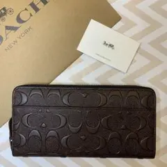 COACH コーチ アウトレット エンボスブラウン 長財布 新品