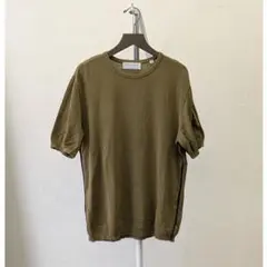 TOMORROWLAND オリーブ クルーネック ハイゲージニットTシャツ