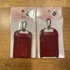 セリア　ネームストラップ　フリル　2個セット　赤　推し活　推しカラー