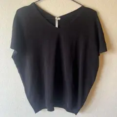 【美品★】HK WORKS LONDON 黒のVネック ノースリーブ ニット L