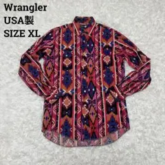 ラングラー♦︎美品　USA製　ネイティブ柄　ウエスタンシャツ　ヴィンテージ　80s