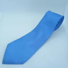 【美品】CHAPS　チャップス ネクタイ シルク100% 水色 無地 光沢感あり