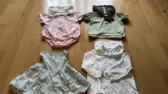 【80サイズ】ベビー服セット（花柄・フリル・襟付き）