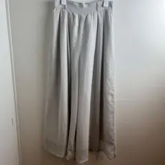 LOWRYS FARM シフォン ワイド フレア パンツ グレージュ F
