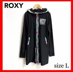 ROXY✨ラッシュガード フード付き L　フルジップ　ロング丈