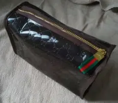 GUCCI ノベルティ モノグラム ビニールポーチ ブラウン GGマーク