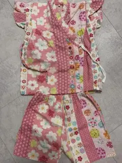 ピンク花柄甚平　100cm 定価4200円