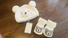 新品！試着のみ！プティマイン ベビー 帽子 靴下 セット