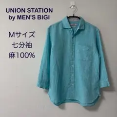 UNION STATION フレンチリネン 七分袖シャツ Mサイズ