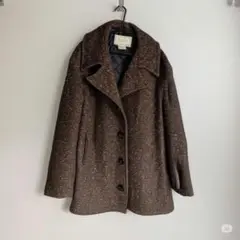 ウール混紡ブラウンコート