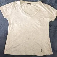 VネックTシャツ　グレー　LL