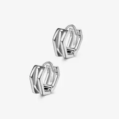 ⭐️ フープピアス シルバーピアス ヘキサゴンデザインメンズ ⭐️