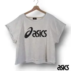 asics 杢グレー/オートミール ショート丈ドルマンスリーブTシャツ