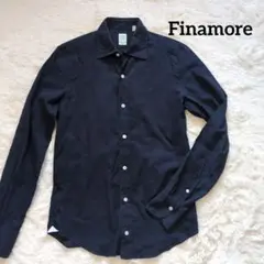 フィナモレ Finamore 紺色 ネイビー 長袖シャツ イタリア製