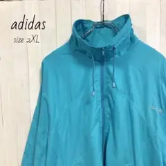 アディダス☆トレフォイル 刺繍ロゴ ナイロンジャケット adidas 2XL