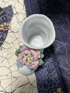 靴の置物　お花　陶器