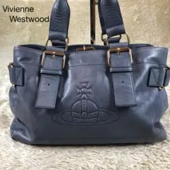 美品✨ヴィヴィアンウエストウッド トートバッグ アコード オーブ型押し 黒