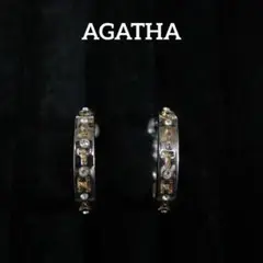 【匿名配送】 AGATHA アガタ ピアス シルバー フープ ロゴ
