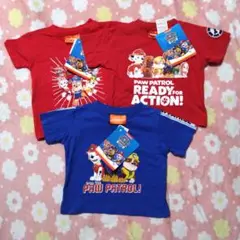 【新品・タグ付き】パウ・パトロール 半袖Tシャツ 90 赤青 3着セット 夏