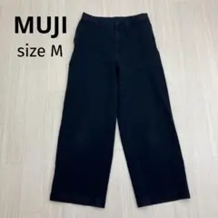 無印良品 MUJI ハイウエスト チノ ワイドパンツ M