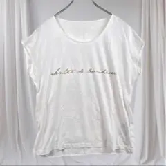 ロートレアモン ビジュー刺繍ロゴ Tシャツ ホワイト 38 白T きれいめ M