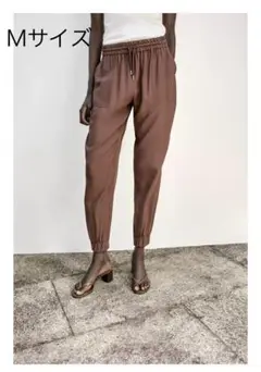 【美品】ZARA ザラ ルーズフィットジョガーパンツ Mサイズ ブラウン