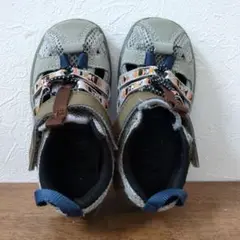 BREEZE　IFME キッズ　サンダル 水陸両用　グレー メッシュ　15cm