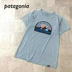 patagonia フロント プリント Tシャツ 半袖 ブルー系