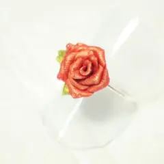 【現品】赤いバラ　ソフトフレイリング　玉子手作