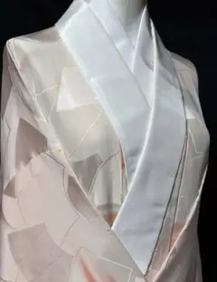 和服　単衣　正絹　ボカシ.扇模様　長襦袢(衣紋抜き) 早い者勝ち