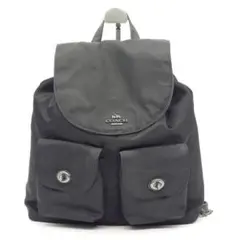 極美品✨COACH リュック ナイロン ターンロック 大容量 ロゴ ブラック
