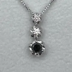 【1/13掲載終了】ブラックダイヤ0.3ct ダイヤ0.13ct ネックレス