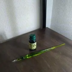 ガラスペンと緑色のインクセット ヴェネチアングラス ベネチアガラス