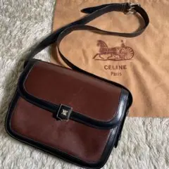 希少 CELINE オールドセリーヌ トリオンフ バイカラー オールレザーバッグ