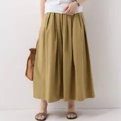 【美品】IENA イエナ　コットンランダムタックスカート　38