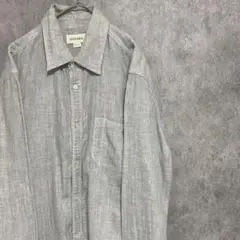 ディーゼル DIESEL グレー 長袖 シャツ メンズ L 古着 ワンポイント