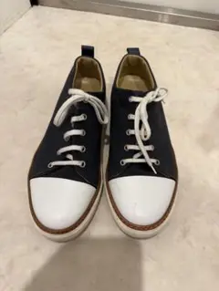 エルメスネイビー キャンバス スニーカー