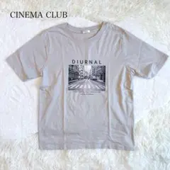 CINEMA CLUB Tシャツ M プリントロゴT グレー半袖