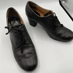 saya レースアップシューズ 24.5cm 本革 ブラック