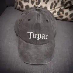 Tupac 2PacベースボールキャップGothic刺繍ロゴUnisexグレー